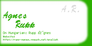 agnes rupp business card